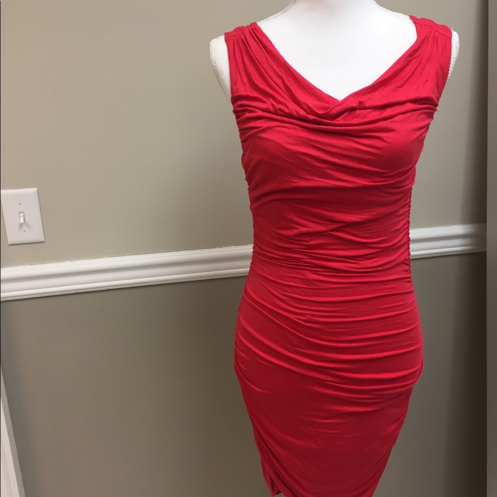 Coral form fitting dress